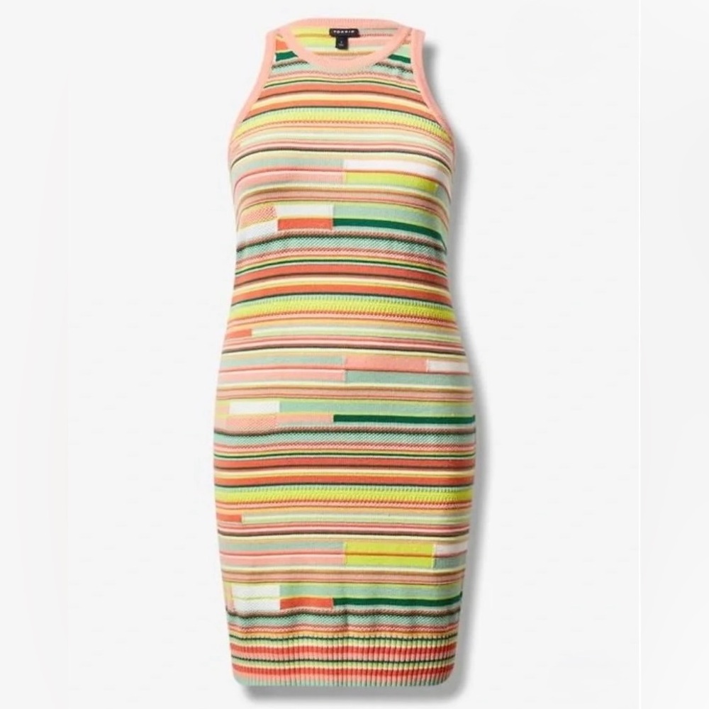 NWT Torrid Crochet Multi Stripe Tank Dress - Torrid Size 3 (22-24, 3X)